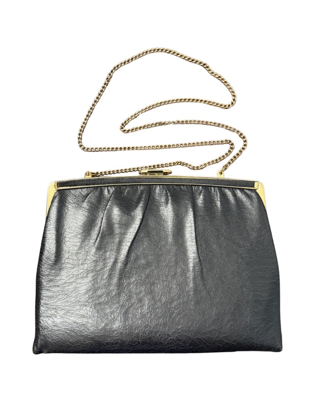 Mardone USA Classic Black Shoulder Bag with Gold Chain